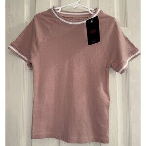 NWT Levi’s Girls Slim Fit T-Shirt Youth XS (10–12) Pink Ribbed Tee $19.99 Tag